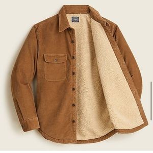 J Crew Sherpa Lined Corduroy Workshirt Shirt Jacket